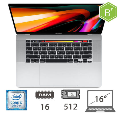 MBP 16 T.BAR(2019)I7-9750H/16/512/SLV/2Y - B [004942PCR-EU]