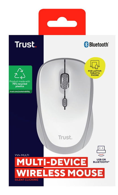 YVI+ MULTI-DEVICE WIRELESS MOUSE WHITE [25454]