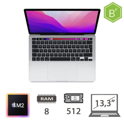 MBP 13.3 T.BAR(2022)M2-8C/8/512/10C GPU/SLV/2Y - B [007110PCR-EU]