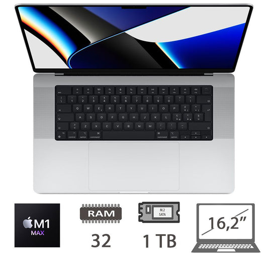 MBP 16,2 (2021)M1 MAX-10C/32/1TB/32C GPU/SLV/2Y [006480PCR-EU]