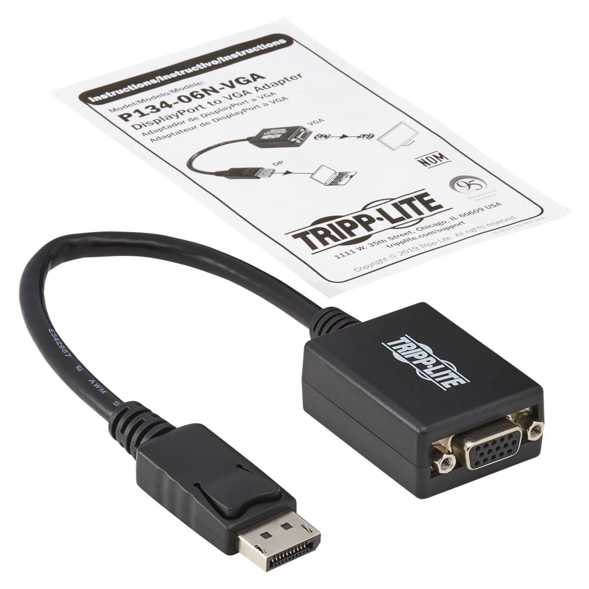 DisplayPort to VGA Active Adapter Video Converter [P134-06N-VGA]