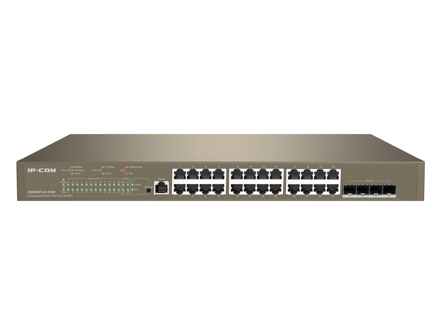 SWITCH POE MANAGED L3, 28 PORT, 24 POE, 4 SFP 10G [G5328XP-24-410W]