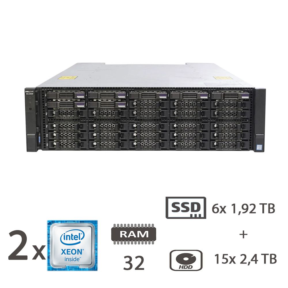 STORAGE DELL SCV3020 6XSSDSAS1,92TB+15XHDDSAS2,4TB [006466PCR-EU]