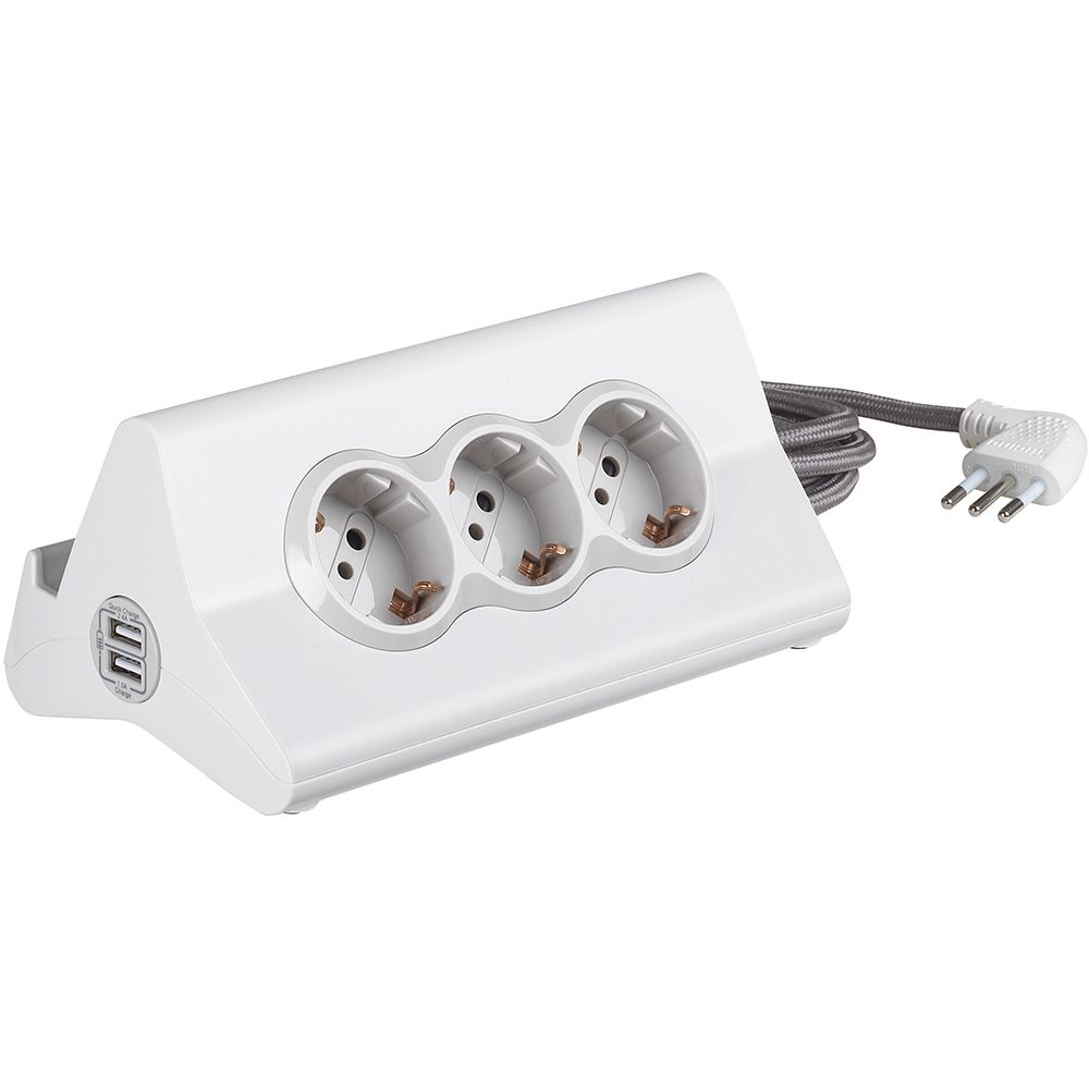 MULTIPRESA HI-TECH CON 1 USB QUICK CHARGE - BIANCA [BT-S3713DBU]