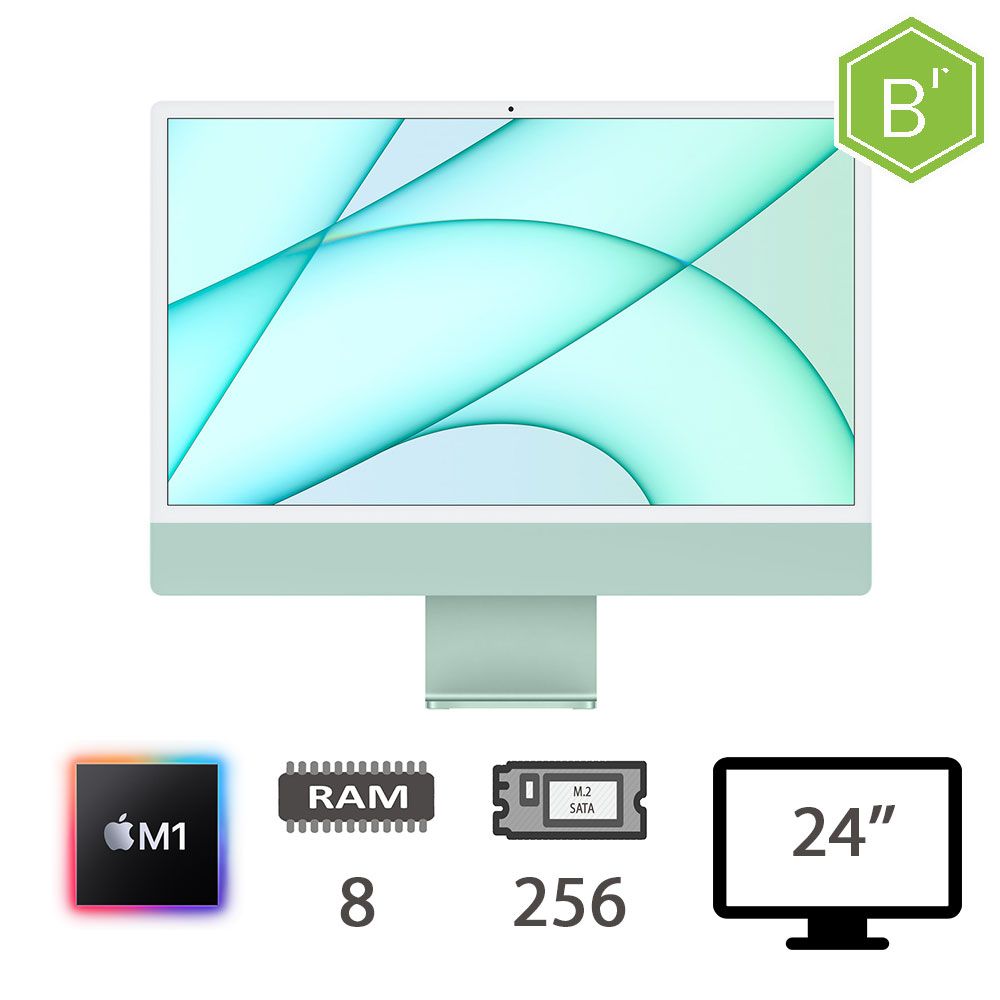 IMAC 24 4.5K (2021)M1-8C/8/256/7C GPU/GRN/2Y - B [006824PCR-EU]