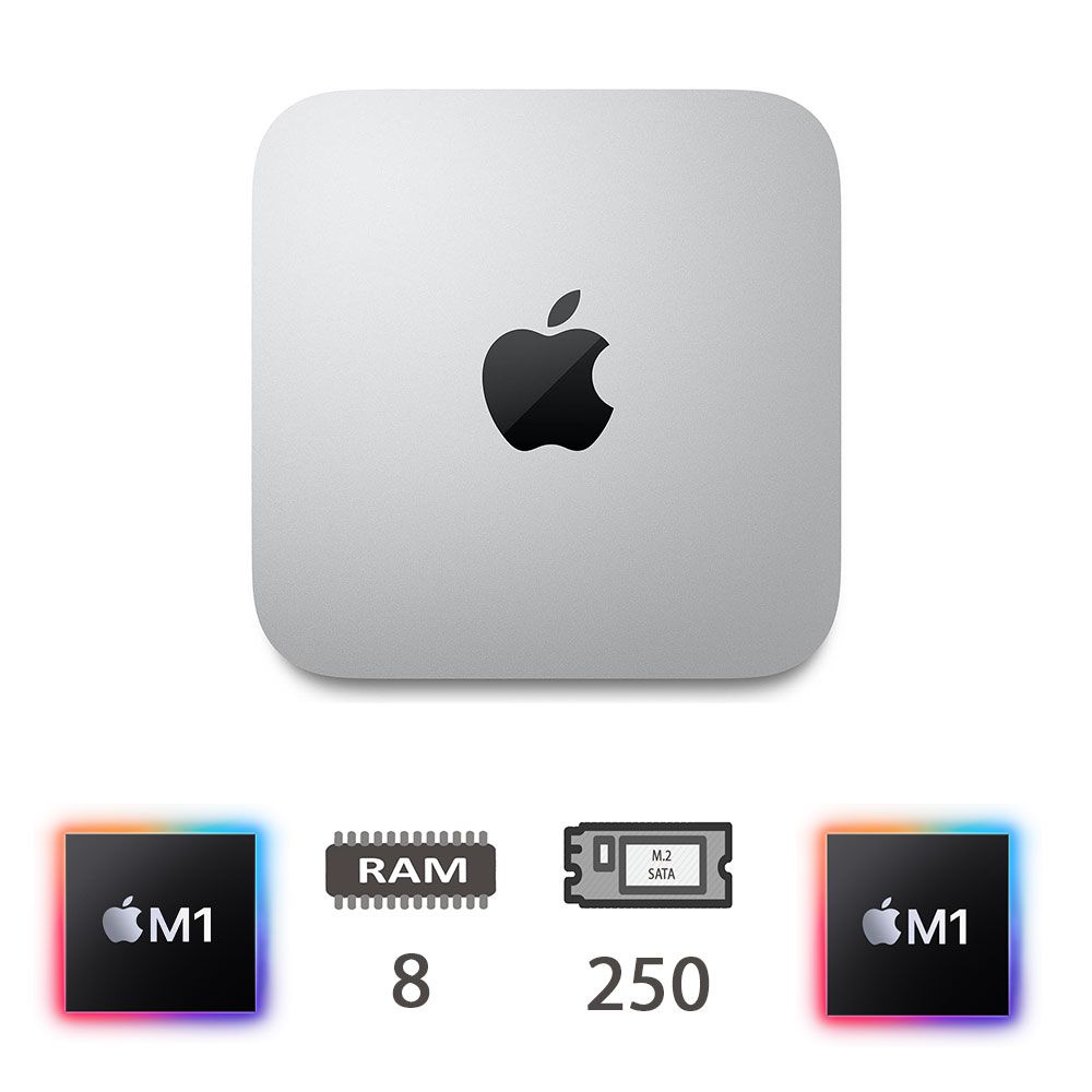 MAC MINI (2020)M1-8C/8/256M2/8C GPU/SLV/2Y [005255PCR-EU]