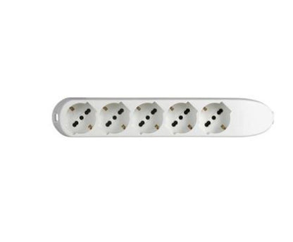 BASE MULTI 5 SCHUKO/BYPASS BLANCA [BT-3685D]