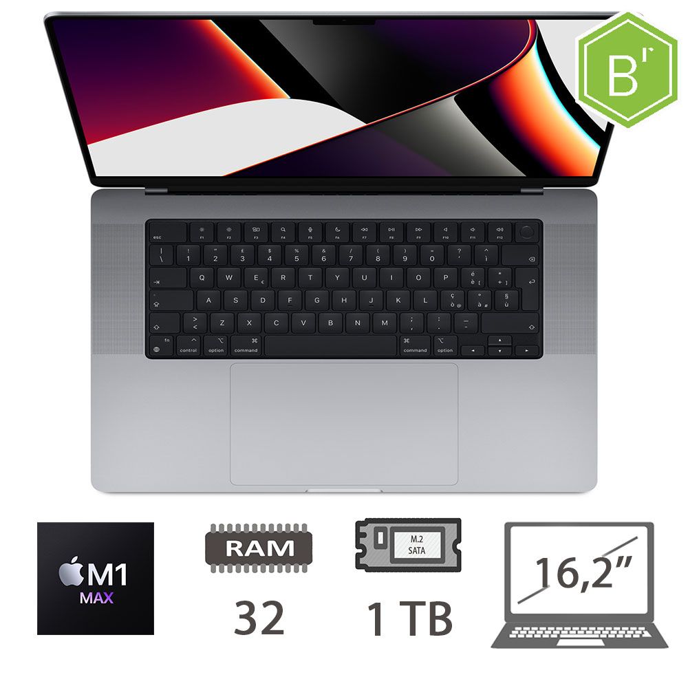 MBP 16.2 (2021)M1 MAX-10C/32/1TB/24C GPU/SG/2Y - B [006729PCR-EU]