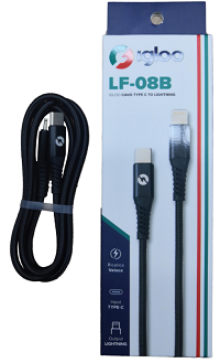 IGLOO CAVETTO USB-TYPE C TO LIGHTNING BLACK [LF-08B]