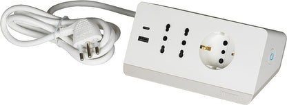 MULTIPRESA DA SCRIVANIA CON 2 PRESE USB TIPO A+C [BT-S3711DBU]