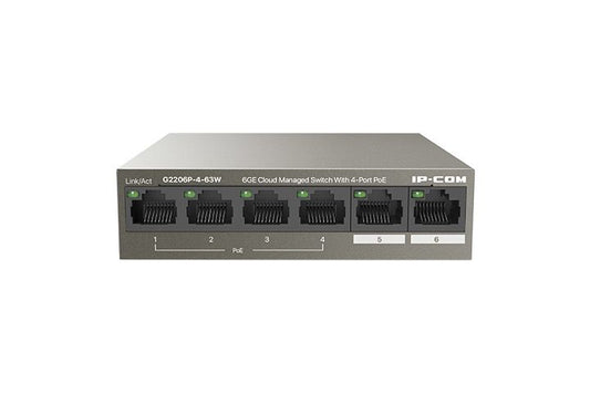 IP-COM SWITCH POE MANAGED L2, 6 PORT, 4 POE [G2206P-4-63W]