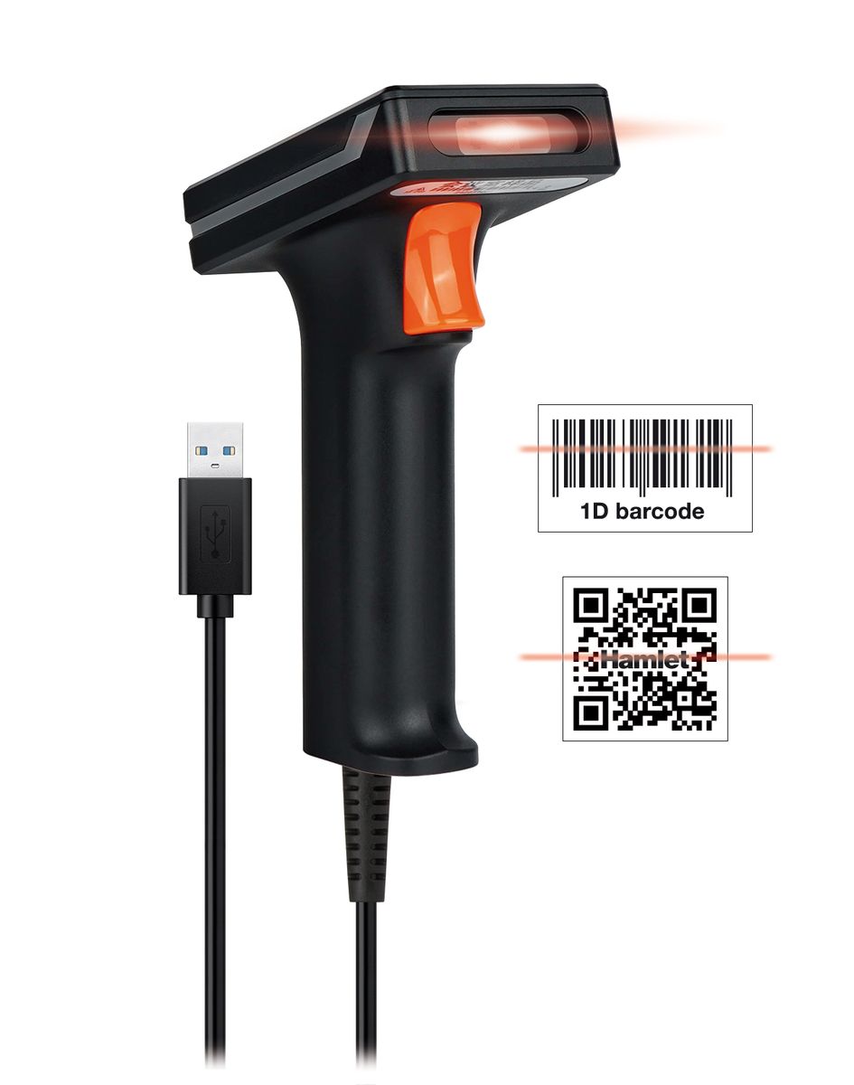 BARCODE SCANNER INDUSTRIALE 2D/1D/QR USB [HBCS2D120U]