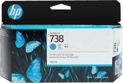 HP INK/HP 738 130-ML CYAN DESIGNJET INK [498N5A]