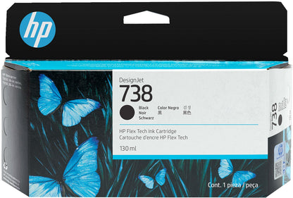 HP INK/HP 738 130-ML BLACK DESIGNJET INK [498N4A]