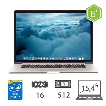 MBP 15.4 (2015)I7-4870HQ/16/SSD512/SLV/2Y - B [006559PCR-EU]