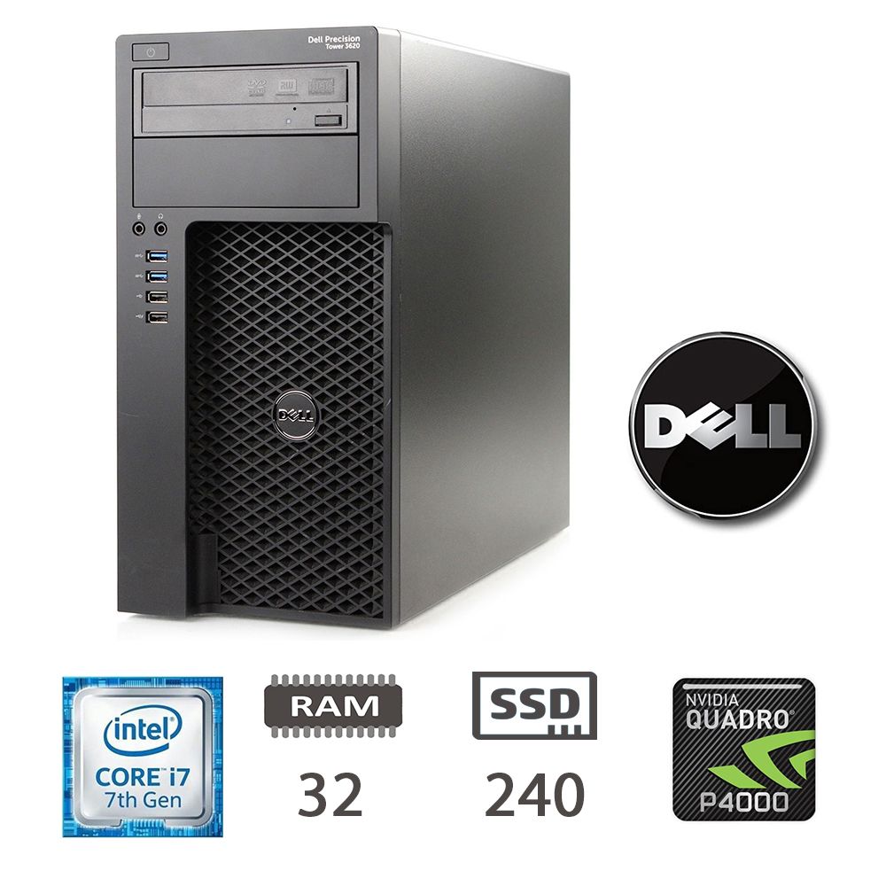 DELL 3620 WS I7-7700/32/SSD240/P4000/W10P/2Y [006310PCR-EU]