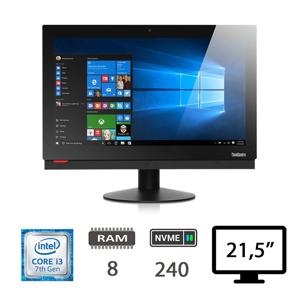 LENOVO M810Z AIO I3-7100/8/NVME240/21,5/W10H/2Y [007072PCR-EU]