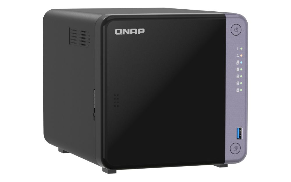 QNAP NAS - 4-BAY 3.5" DESKTOP NAS, AL524 4C 2.0GHZ, 4GB DDR4 RAM (MAX 16GB), 1 X 10GBE SFP+, 2 X 2.5 [TS-432X-4G]