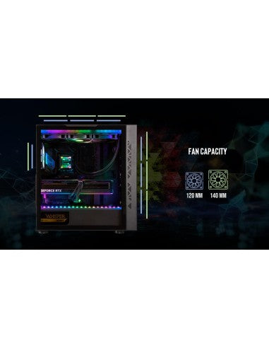 BITFENIX CASE MID.T TRACERY BLACK 3x140mm FFAN, 1x120mm TRACERY BLACK [BFC-TRA-500-KKG-3B1A]