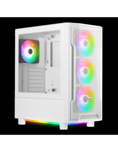 GAMDIAS CASE MID TOWER ATHENA M6 WHITE 4x120mm FAN ARGB,MESH FRONT PANEL [ATHENA M6 WH]