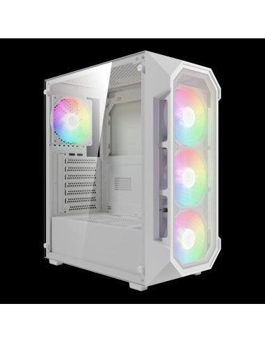 GAMDIAS CASE MID TOWER AURA GC1 ELITE WHITE 4*120mm ARGB FAN TG MESH [AURAGC1ELITEARGBWH]