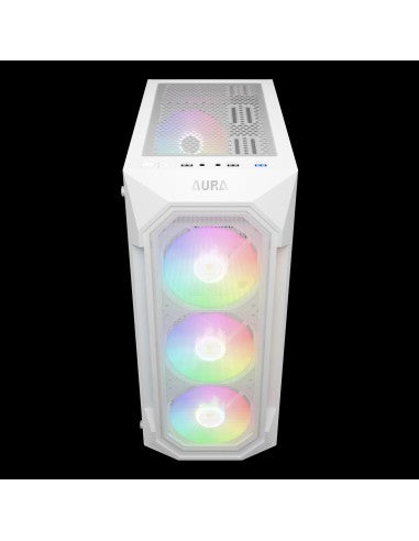 CAJA GAMDIAS MID TOWER AURA GC1 ELITE BLANCO 4*120mm RGB TAMAÑO DEL VENTILADOR MALLA [AURA GC1 ELITE BLANCO]