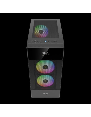 GAMDIAS CASE MID TOWER AURA GC5 DIGITAL DISPLAY TG MESH 3x120 RGB FAN [AURA GC5]