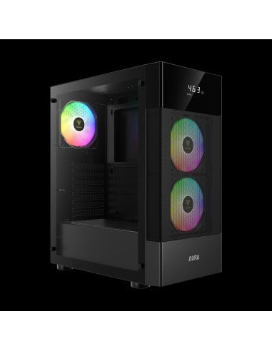 GAMDIAS CASE MID TOWER AURA GC5 DIGITAL DISPLAY TG MESH 3x120 RGB FAN [AURA GC5]