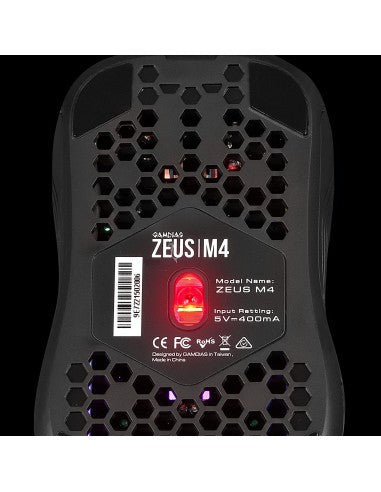 GAMDIAS MOUSE GAMING ZEUS M4 LUCI RGB 13 EFFETTI 12800 DPI + PAD [ZEUS M4]