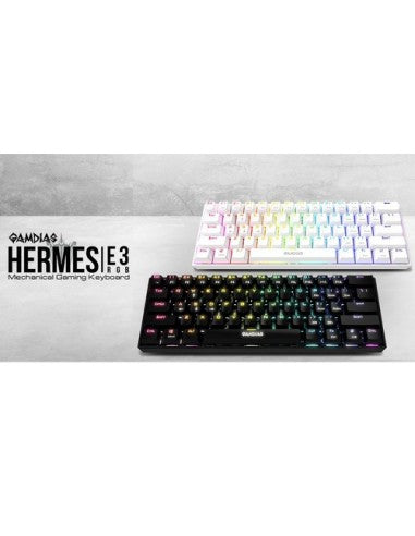 GAMDIAS HERMES E3 US BLANCO TECLADO MECÁNICO RGB + 19 EFECTOS DE LUZ [HERMES E3 US BLANCO]