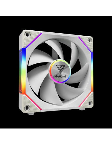 GAMDIAS VENTOLA CASE KIT AEOLUS P2-1201 BIANCO ARGB PWM FAN 120mm [AEOLUS P2-1201WH]