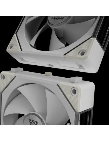 GAMDIAS VENTOLA CASE KIT AEOLUS P2-1201 BIANCO ARGB PWM FAN 120mm [AEOLUS P2-1201WH]