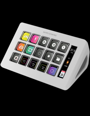 MARSGAMING SLIM STREAM DECK MSD-ONE WHITE CUSTOM KEYS+SOFTWARE [MSD-ONE WHITE]